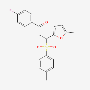molecular formula C21H19FO4S B5202327 1-(4-fluorophenyl)-3-(5-methyl-2-furyl)-3-[(4-methylphenyl)sulfonyl]-1-propanone 