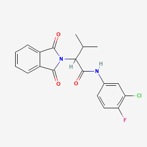 molecular formula C19H16ClFN2O3 B5202337 N-(3-chloro-4-fluorophenyl)-2-(1,3-dioxo-1,3-dihydro-2H-isoindol-2-yl)-3-methylbutanamide 