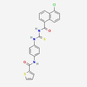 molecular formula C23H16ClN3O2S2 B5202342 N-[4-({[(5-chloro-1-naphthoyl)amino]carbonothioyl}amino)phenyl]-2-thiophenecarboxamide 