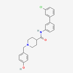 molecular formula C25H25ClN2O2 B5202359 N-(3'-chloro-3-biphenylyl)-1-(4-hydroxybenzyl)-4-piperidinecarboxamide 