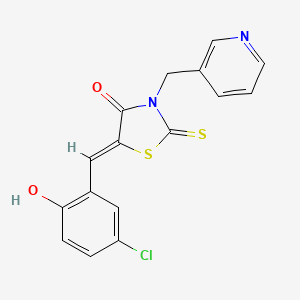 molecular formula C16H11ClN2O2S2 B5202366 5-(5-chloro-2-hydroxybenzylidene)-3-(3-pyridinylmethyl)-2-thioxo-1,3-thiazolidin-4-one 
