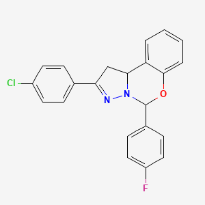 molecular formula C22H16ClFN2O B5202367 2-(4-chlorophenyl)-5-(4-fluorophenyl)-1,10b-dihydropyrazolo[1,5-c][1,3]benzoxazine 