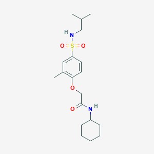 molecular formula C19H30N2O4S B5202404 N-cyclohexyl-2-{4-[(isobutylamino)sulfonyl]-2-methylphenoxy}acetamide 