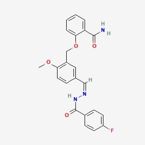 molecular formula C23H20FN3O4 B5202411 2-({5-[2-(4-fluorobenzoyl)carbonohydrazonoyl]-2-methoxybenzyl}oxy)benzamide 