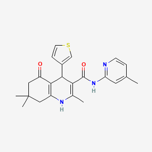 molecular formula C23H25N3O2S B5202456 2,7,7-trimethyl-N-(4-methyl-2-pyridinyl)-5-oxo-4-(3-thienyl)-1,4,5,6,7,8-hexahydro-3-quinolinecarboxamide 
