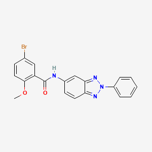 molecular formula C20H15BrN4O2 B5202461 5-bromo-2-methoxy-N-(2-phenyl-2H-1,2,3-benzotriazol-5-yl)benzamide 