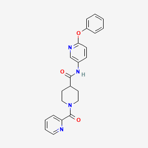 molecular formula C23H22N4O3 B5202472 N-(6-phenoxy-3-pyridinyl)-1-(2-pyridinylcarbonyl)-4-piperidinecarboxamide 
