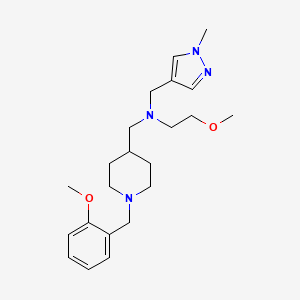 molecular formula C22H34N4O2 B5202491 2-methoxy-N-{[1-(2-methoxybenzyl)-4-piperidinyl]methyl}-N-[(1-methyl-1H-pyrazol-4-yl)methyl]ethanamine 