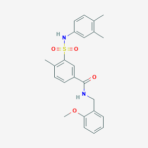 molecular formula C24H26N2O4S B5202507 3-{[(3,4-dimethylphenyl)amino]sulfonyl}-N-(2-methoxybenzyl)-4-methylbenzamide 