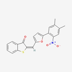 molecular formula C21H15NO4S B5202515 2-{[5-(4,5-dimethyl-2-nitrophenyl)-2-furyl]methylene}-1-benzothiophen-3(2H)-one 