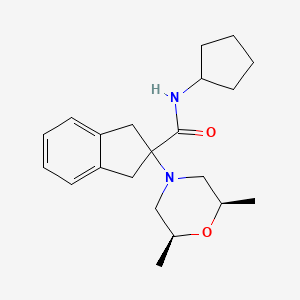 molecular formula C21H30N2O2 B5202538 N-cyclopentyl-2-[(2R*,6S*)-2,6-dimethyl-4-morpholinyl]-2-indanecarboxamide 