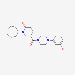 molecular formula C24H35N3O3 B5202539 1-cycloheptyl-5-{[4-(3-methoxyphenyl)-1-piperazinyl]carbonyl}-2-piperidinone 