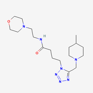 molecular formula C18H33N7O2 B5202547 4-{5-[(4-methyl-1-piperidinyl)methyl]-1H-tetrazol-1-yl}-N-[2-(4-morpholinyl)ethyl]butanamide 