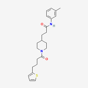 molecular formula C23H30N2O2S B5202592 N-(3-methylphenyl)-3-{1-[4-(2-thienyl)butanoyl]-4-piperidinyl}propanamide 