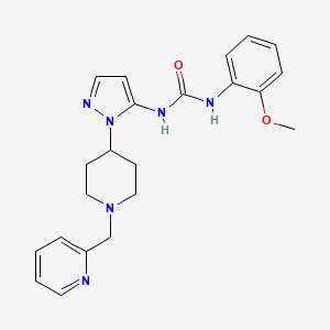 molecular formula C22H26N6O2 B5202609 N-(2-methoxyphenyl)-N'-{1-[1-(2-pyridinylmethyl)-4-piperidinyl]-1H-pyrazol-5-yl}urea 
