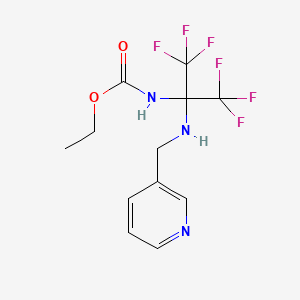 molecular formula C12H13F6N3O2 B5202617 ethyl [2,2,2-trifluoro-1-[(3-pyridinylmethyl)amino]-1-(trifluoromethyl)ethyl]carbamate 