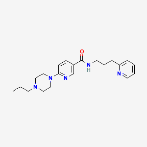 molecular formula C21H29N5O B5202642 6-(4-propyl-1-piperazinyl)-N-[3-(2-pyridinyl)propyl]nicotinamide 