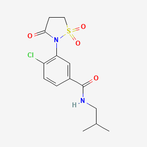 molecular formula C14H17ClN2O4S B5202687 4-chloro-3-(1,1-dioxido-3-oxo-2-isothiazolidinyl)-N-isobutylbenzamide 