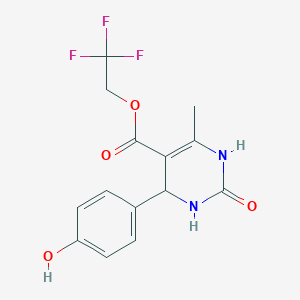 molecular formula C14H13F3N2O4 B5202688 2,2,2-trifluoroethyl 4-(4-hydroxyphenyl)-6-methyl-2-oxo-1,2,3,4-tetrahydro-5-pyrimidinecarboxylate 