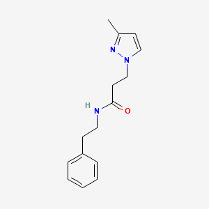 molecular formula C15H19N3O B5202694 3-(3-methyl-1H-pyrazol-1-yl)-N-(2-phenylethyl)propanamide 