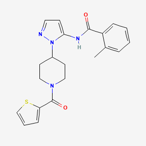 molecular formula C21H22N4O2S B5202732 2-methyl-N-{1-[1-(2-thienylcarbonyl)-4-piperidinyl]-1H-pyrazol-5-yl}benzamide 