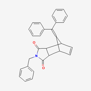 molecular formula C29H23NO2 B5202752 4-benzyl-10-(diphenylmethylene)-4-azatricyclo[5.2.1.0~2,6~]dec-8-ene-3,5-dione 