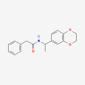 molecular formula C18H19NO3 B5202754 N-[1-(2,3-dihydro-1,4-benzodioxin-6-yl)ethyl]-2-phenylacetamide 