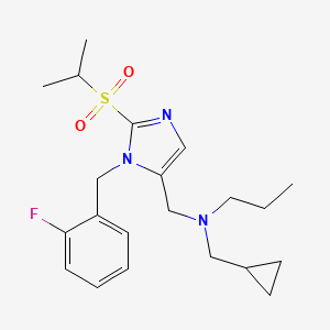 molecular formula C21H30FN3O2S B5202768 (cyclopropylmethyl){[1-(2-fluorobenzyl)-2-(isopropylsulfonyl)-1H-imidazol-5-yl]methyl}propylamine 