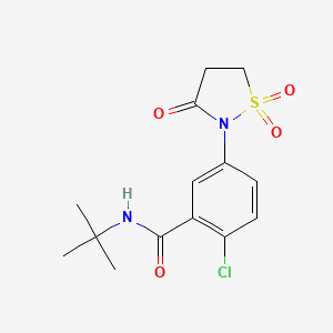 molecular formula C14H17ClN2O4S B5202783 N-(tert-butyl)-2-chloro-5-(1,1-dioxido-3-oxo-2-isothiazolidinyl)benzamide 