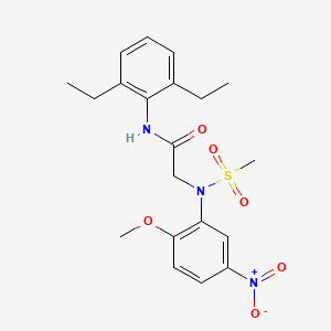 molecular formula C20H25N3O6S B5202813 N~1~-(2,6-diethylphenyl)-N~2~-(2-methoxy-5-nitrophenyl)-N~2~-(methylsulfonyl)glycinamide 
