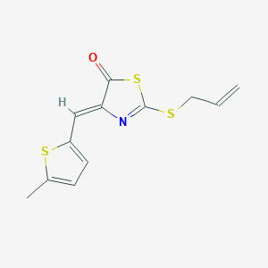 molecular formula C12H11NOS3 B5202821 2-(allylthio)-4-[(5-methyl-2-thienyl)methylene]-1,3-thiazol-5(4H)-one 