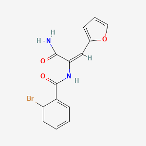 molecular formula C14H11BrN2O3 B5202841 N-[1-(aminocarbonyl)-2-(2-furyl)vinyl]-2-bromobenzamide 