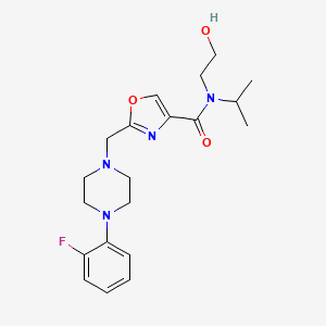 molecular formula C20H27FN4O3 B5202844 2-{[4-(2-fluorophenyl)-1-piperazinyl]methyl}-N-(2-hydroxyethyl)-N-isopropyl-1,3-oxazole-4-carboxamide 