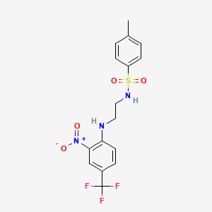 molecular formula C16H16F3N3O4S B5202853 4-methyl-N-(2-{[2-nitro-4-(trifluoromethyl)phenyl]amino}ethyl)benzenesulfonamide 