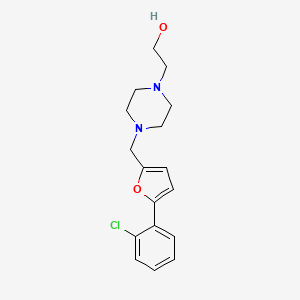 molecular formula C17H21ClN2O2 B5202872 2-(4-{[5-(2-chlorophenyl)-2-furyl]methyl}-1-piperazinyl)ethanol 