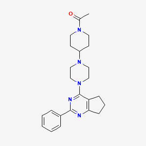 molecular formula C24H31N5O B5202875 4-[4-(1-acetyl-4-piperidinyl)-1-piperazinyl]-2-phenyl-6,7-dihydro-5H-cyclopenta[d]pyrimidine 