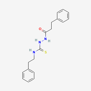 N-(2-phenylethyl)-2-(3-phenylpropanoyl)hydrazinecarbothioamide