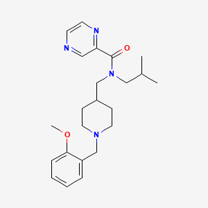 molecular formula C23H32N4O2 B5202894 N-isobutyl-N-{[1-(2-methoxybenzyl)-4-piperidinyl]methyl}-2-pyrazinecarboxamide 