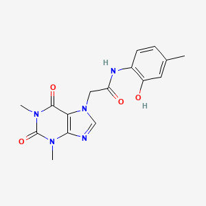 molecular formula C16H17N5O4 B5202906 2-(1,3-dimethyl-2,6-dioxo-1,2,3,6-tetrahydro-7H-purin-7-yl)-N-(2-hydroxy-4-methylphenyl)acetamide 