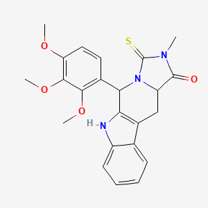 molecular formula C23H23N3O4S B5202919 2-methyl-3-thioxo-5-(2,3,4-trimethoxyphenyl)-2,3,5,6,11,11a-hexahydro-1H-imidazo[1',5':1,6]pyrido[3,4-b]indol-1-one 