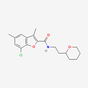 molecular formula C18H22ClNO3 B5202928 7-chloro-3,5-dimethyl-N-[2-(tetrahydro-2H-pyran-2-yl)ethyl]-1-benzofuran-2-carboxamide 