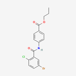 molecular formula C17H15BrClNO3 B5202930 propyl 4-[(5-bromo-2-chlorobenzoyl)amino]benzoate CAS No. 6264-18-2