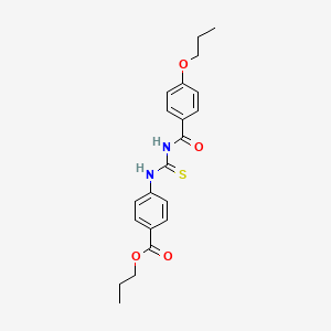 molecular formula C21H24N2O4S B5202950 propyl 4-({[(4-propoxybenzoyl)amino]carbonothioyl}amino)benzoate 