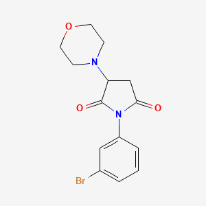 molecular formula C14H15BrN2O3 B5202955 1-(3-bromophenyl)-3-(4-morpholinyl)-2,5-pyrrolidinedione 