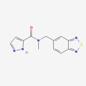 molecular formula C12H11N5OS B5202961 N-(2,1,3-benzothiadiazol-5-ylmethyl)-N-methyl-1H-pyrazole-3-carboxamide 