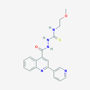N-(2-methoxyethyl)-2-{[2-(3-pyridinyl)-4-quinolinyl]carbonyl}hydrazinecarbothioamide