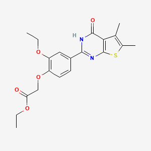 molecular formula C20H22N2O5S B5202980 ethyl [4-(5,6-dimethyl-4-oxo-3,4-dihydrothieno[2,3-d]pyrimidin-2-yl)-2-ethoxyphenoxy]acetate 