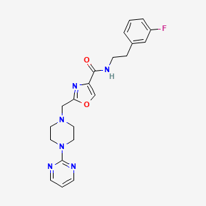 molecular formula C21H23FN6O2 B5202988 N-[2-(3-fluorophenyl)ethyl]-2-{[4-(2-pyrimidinyl)-1-piperazinyl]methyl}-1,3-oxazole-4-carboxamide 