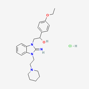 molecular formula C24H33ClN4O2 B5202994 1-(4-ethoxyphenyl)-2-{2-imino-3-[2-(1-piperidinyl)ethyl]-2,3-dihydro-1H-benzimidazol-1-yl}ethanol dihydrochloride 