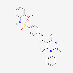 N-(2-methoxyphenyl)-4-{[(2,4,6-trioxo-1-phenyltetrahydro-5(2H)-pyrimidinylidene)methyl]amino}benzenesulfonamide